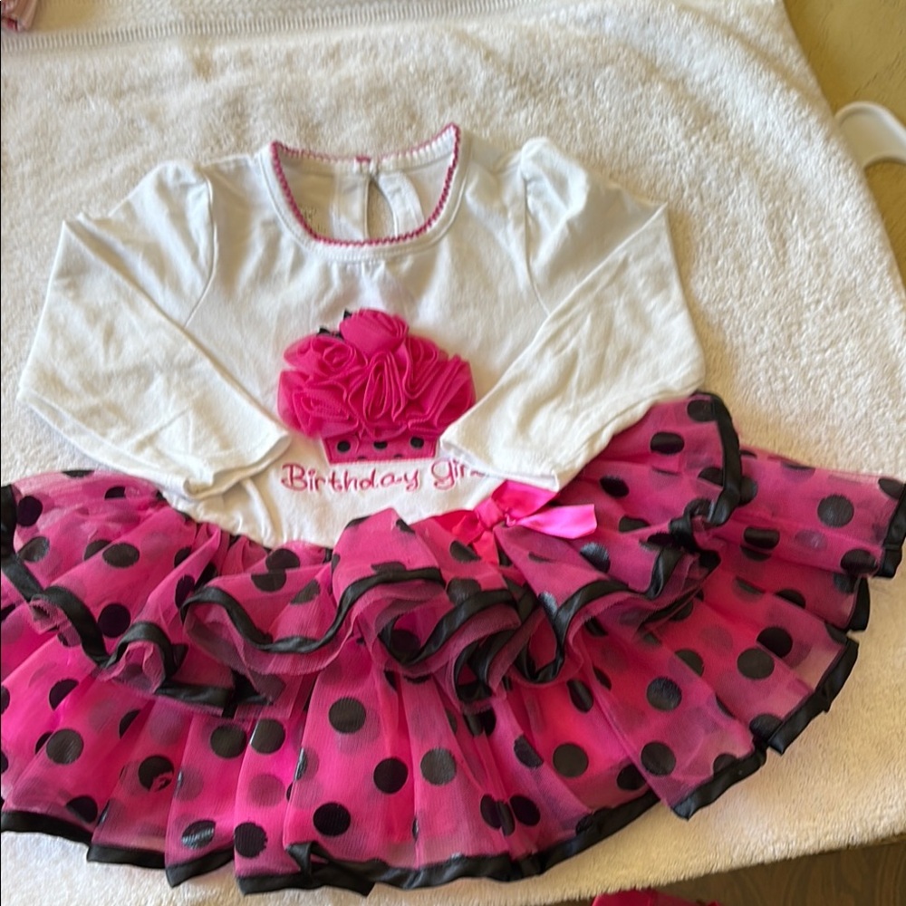 Koala Kids Pink and White Dance Dress with Rosette